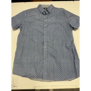 English Laundry Men’s Button Up Shirt Blue & White Size XL Cotton